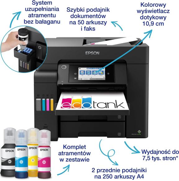 Epson EcoTank L6550 C11CJ30402 + CASHBACK ** po rejestracji 3lata gwarancji ** Polska dystrybucja! (5)